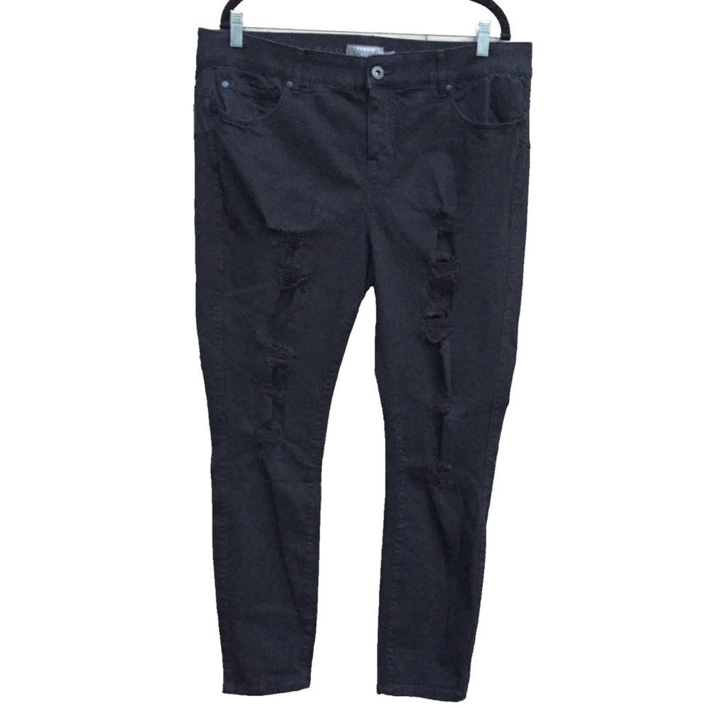 Torrid Black Bombshell Skinny Distressed Jeans